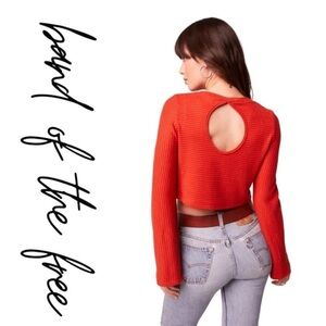 NEW Band Of Gypsies BEAUTIFUL ALIZE RUST LONG SLEEVE TOP w/Keyhole back Size L